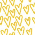 Hearts - yellow seamless background