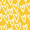 Hearts - yellow seamless background