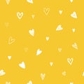 Hearts - yellow seamless pattern background
