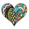 Hearts in zentangle style