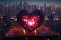 HeartShaped Lights Illuminating Urban