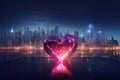 HeartShaped Lights Illuminating Urban