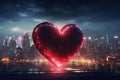 HeartShaped Lights Illuminating Urban