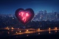 HeartShaped Lights Illuminating Urban