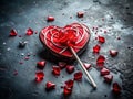 A HeartShaped Lollypop Representing Heartbreak Rejection and Relationship Dissolution A Visual Concept of Emotional Royalty Free Stock Photo