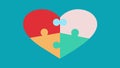 A heartshaped puzzle being pieced back together with each puzzle piece representing a different aspect of a sibling Royalty Free Stock Photo
