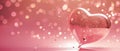 Heartshaped Speech Bubble Icon On A Pink Background, Representing Love And Social Media Communicatio