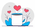 Heartwarming Coffee Cup Illustration with Love and Affection Royalty Free Stock Photo