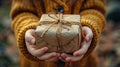 Generosity in Action: Hands Giving a Thoughtful Gift to Spread Joy and Kindness