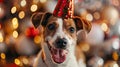 Canine Celebration: A Joyful Dog Rings in the New Year at a Festive Party