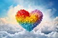 Heartwarming Rainbow cloud love colorful. Generate Ai