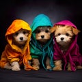 heartwarming scene, cute and curious dogs find a cozy haven under a warm clothes