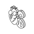 heartworm disease isometric icon vector illustration