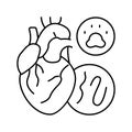 heartworm disease line icon vector illustration