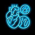 heartworm disease neon glow icon illustration