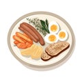 Hearty Breakfast Delight: Sausage and Egg on Plate