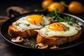 A hearty breakfast featuring deliciously prepared fried eggs