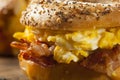 Hearty Breakfast Sandwich on a Bagel Royalty Free Stock Photo