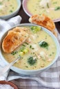 Hearty broccoli, cauliflower soup Royalty Free Stock Photo