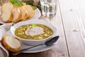 Hearty chicken split pea soup Royalty Free Stock Photo