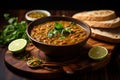 Hearty Chili lentil soup. Generate Ai