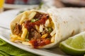 Hearty Chorizo Breakfast Burrito Royalty Free Stock Photo