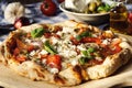 Hearty Greek Style Pizza Royalty Free Stock Photo