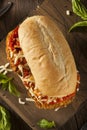 Hearty Homemade Chicken Parmesan Sandwich Royalty Free Stock Photo