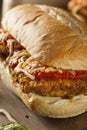 Hearty Homemade Chicken Parmesan Sandwich Royalty Free Stock Photo