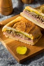 Hearty Homemade Cubano Pork Sandwich Royalty Free Stock Photo