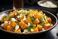 Hearty Pumpkin salad feta. Generate Ai