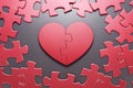 Hearty Puzzle - Two Halves of One Heart Royalty Free Stock Photo