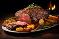 Hearty Roast beef delicious. Generate Ai Royalty Free Stock Photo