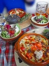 Hearty skiers Savoyard lunch Royalty Free Stock Photo