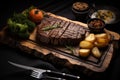 Hearty Steak meat potato fillet. Generate Ai