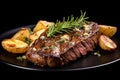 Hearty Steak potatoes dish. Generate Ai Royalty Free Stock Photo