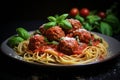 Hearty Tomato sauce meatballs. Generate Ai