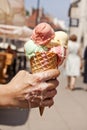 Heat in the city sweltering and melting ice cream Royalty Free Stock Photo