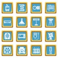 Heat cool air flow tools icons set sapphirine square vector