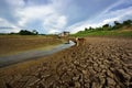 Heat , drought parched ground . Royalty Free Stock Photo