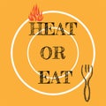 Heat Or Eat fuel poverty and emergency food aid consept vector illustration Royalty Free Stock Photo