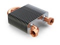 Heat exchanger with tubes for connection of Industrial cooling u Royalty Free Stock Photo