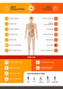 Heat exhaustion and heast stroke infographic Royalty Free Stock Photo