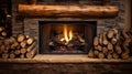 heat fireplace logs Royalty Free Stock Photo