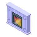 Heat furnace icon isometric vector. House fire Royalty Free Stock Photo