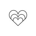 heat, hearts line icon. Elements of wedding illustration icons. Signs, symbols can be used for web, logo, mobile app, UI, UX Royalty Free Stock Photo