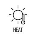 Heat icon or logo in modern line style.