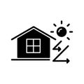 Heat insulation black glyph icon