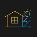 Heat insulation gradient vector icon for dark theme