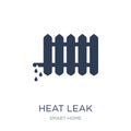 heat leak icon. Trendy flat vector heat leak icon on white background from smart home collection Royalty Free Stock Photo